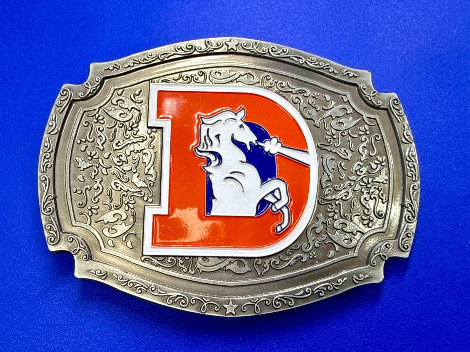Denver Broncos Retro D Logo NFL Licensed Football League Sports Fan Belt Buckle