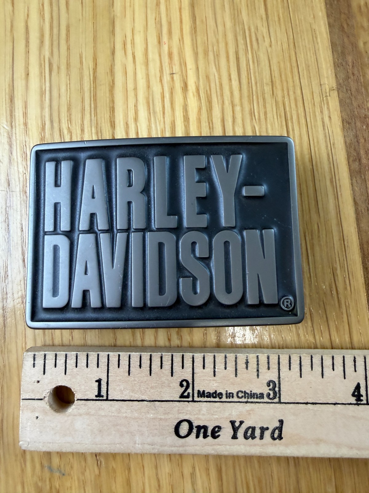 Harley-Davidson men&rsquo;s “Classic Font” belt buckle #97752-07V Gunmetal