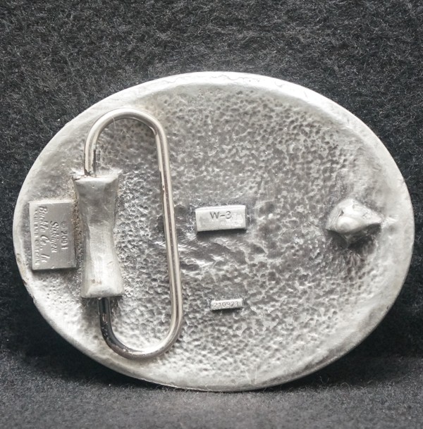 XG03142 VINTAGE 2001 ***BUCKS*** DEER WILDLIFE ANIMAL ARTWORK PEWTER BELT BUCKLE