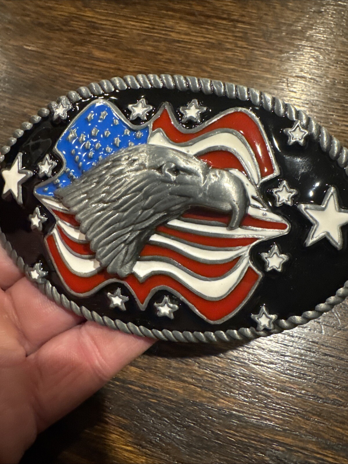 Bald Eagle Motorcycle Belt Buckle Cowboy Rodeo Collector American USA Patriot