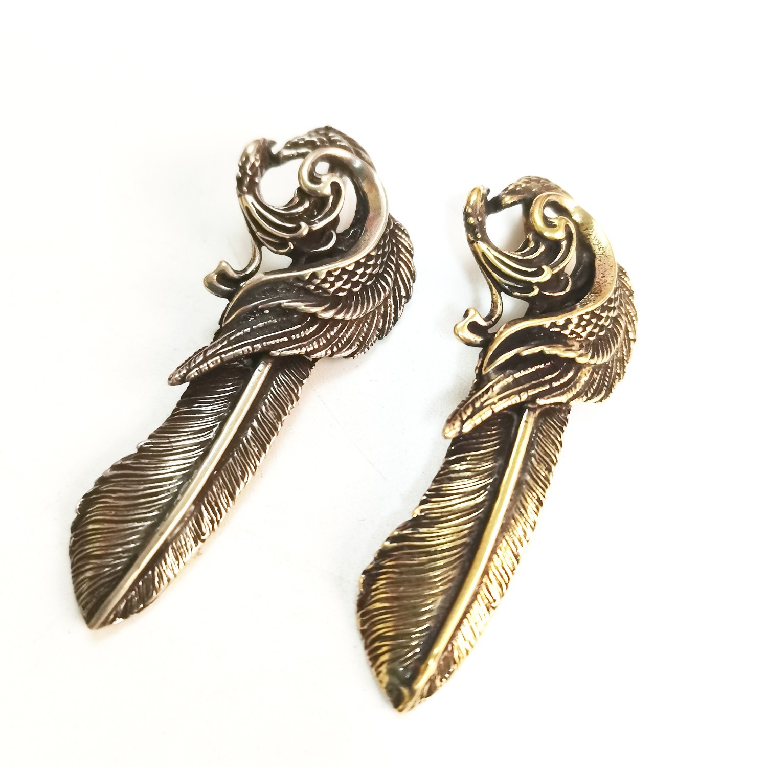 Copper Feathers Charm Jewelry Decoration Accessories Bag Decoration Pendants lot