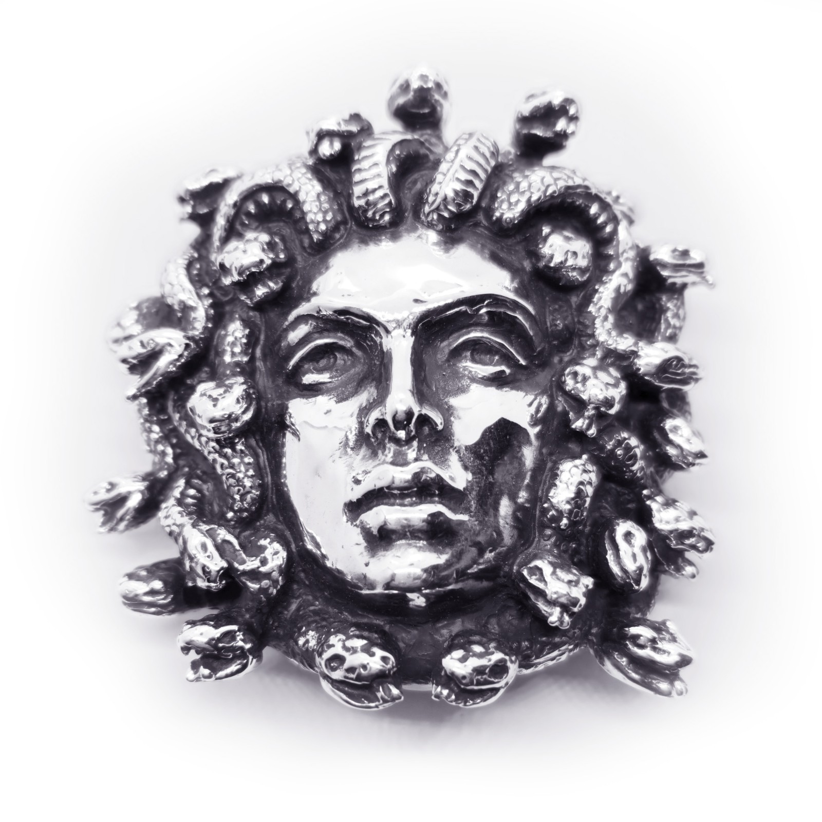 Medusa Gorgo Sterling Silver Belt Buckle