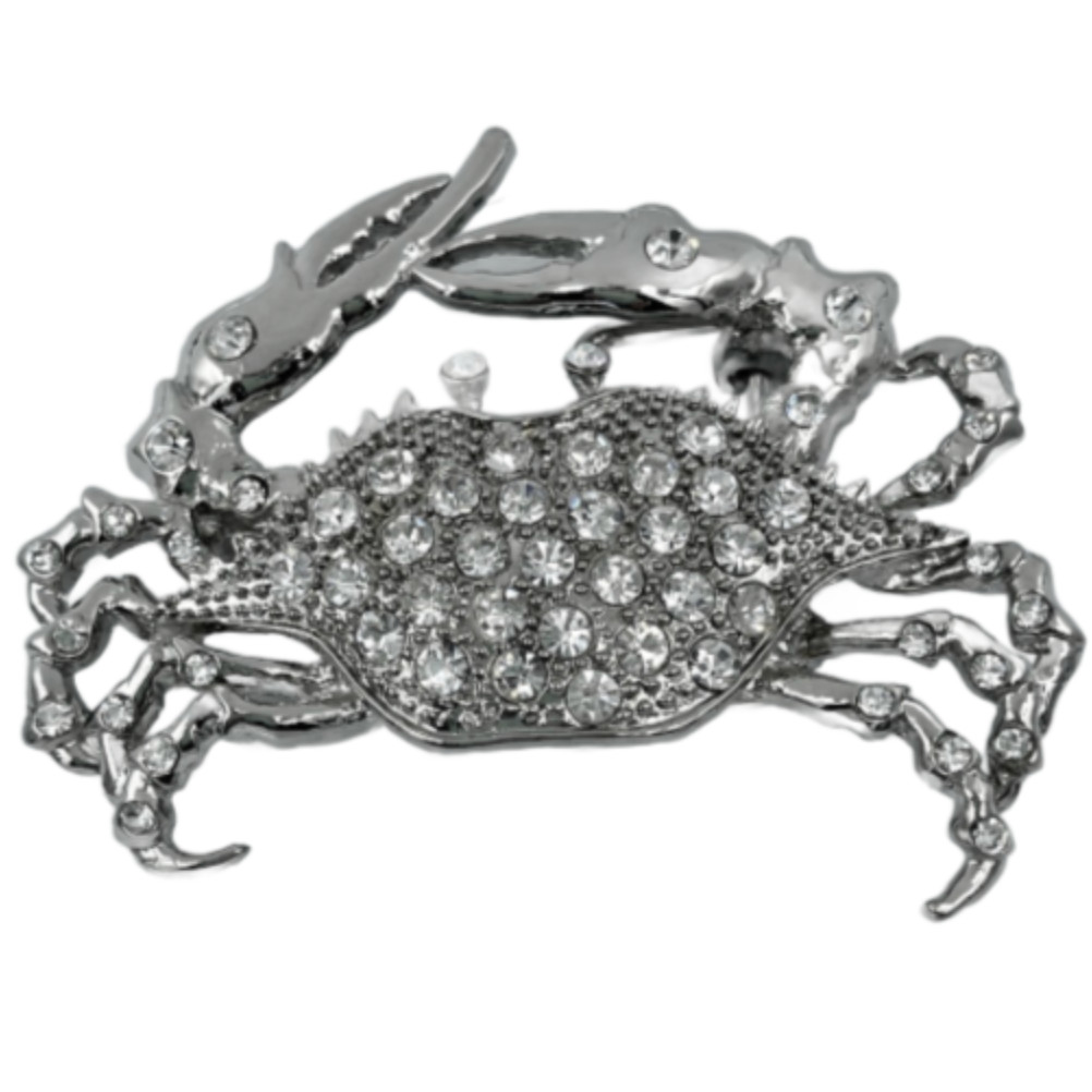 Rhinestone Crab Nautical Ocean Fish Belt Buckle