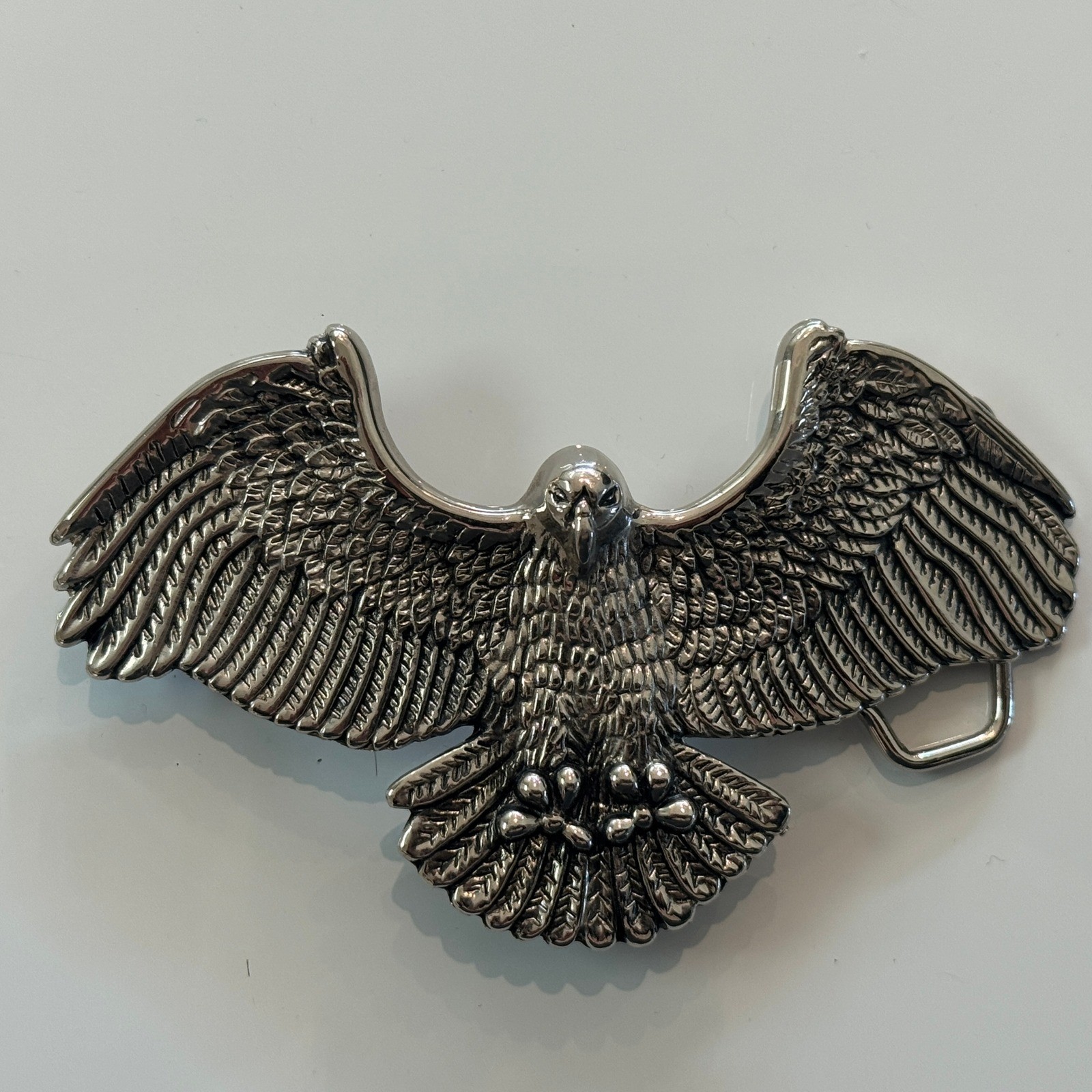 Vintage Classico Italia Eagle Belt Buckle Silver Tone A136 Western Biker