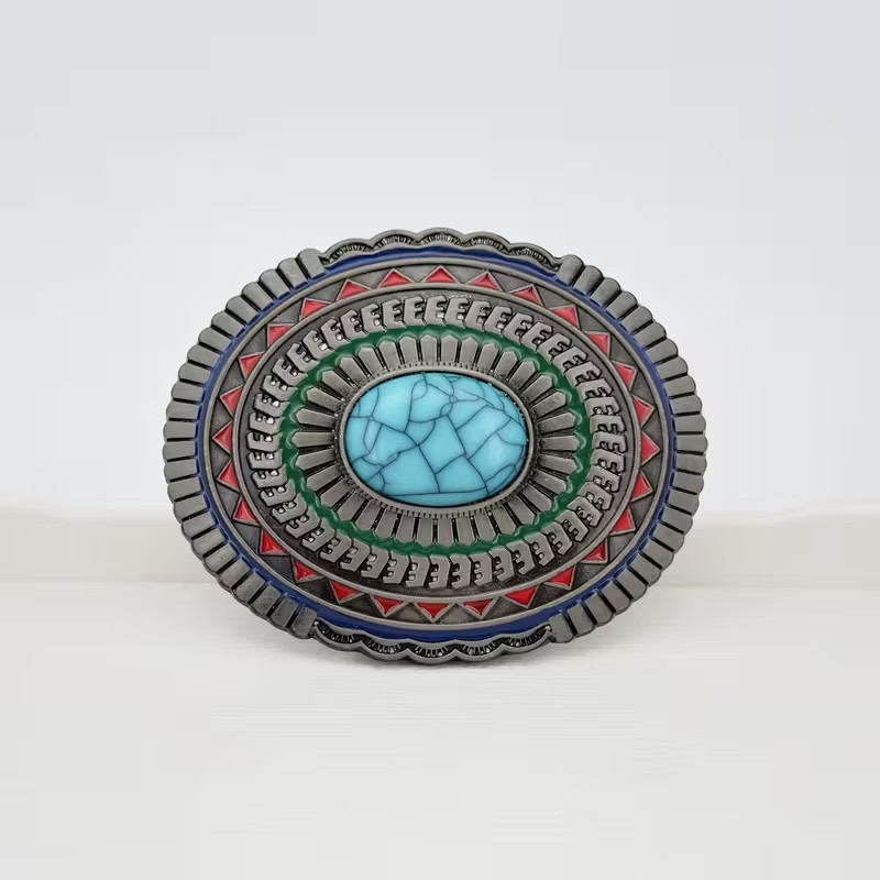 Turquoise Belt Buckle Rodeo western belt buckle