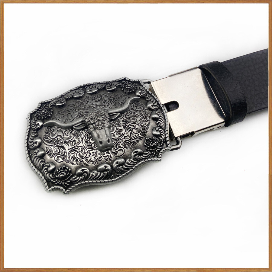 Ancient Tin Ox Bull Belt Buckle for Male-Western Rodeo Cowboy Belt Buckles NEW