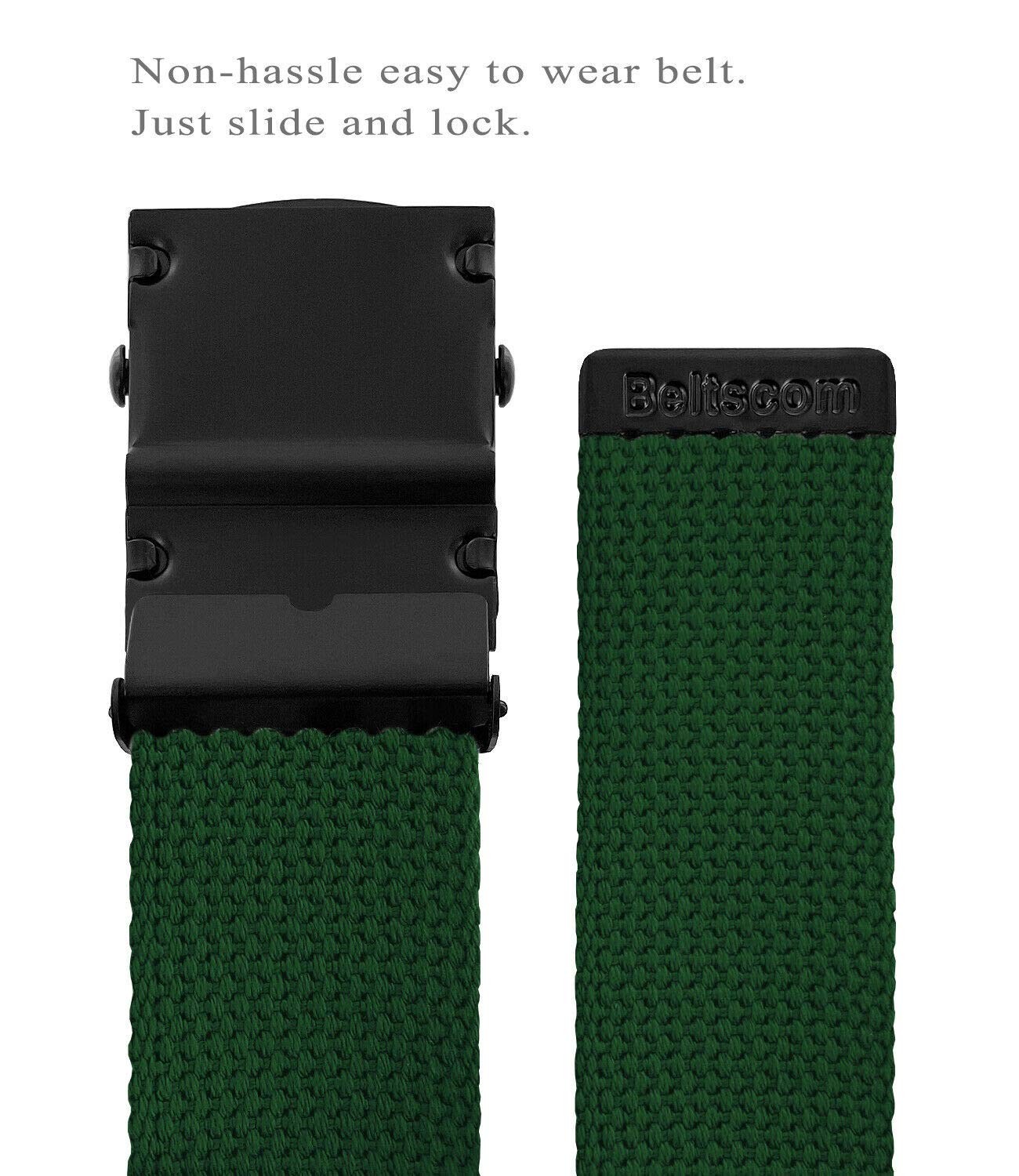 Military Belt Canvas Web Non Leather One Size, 1 Pack 12 – Green