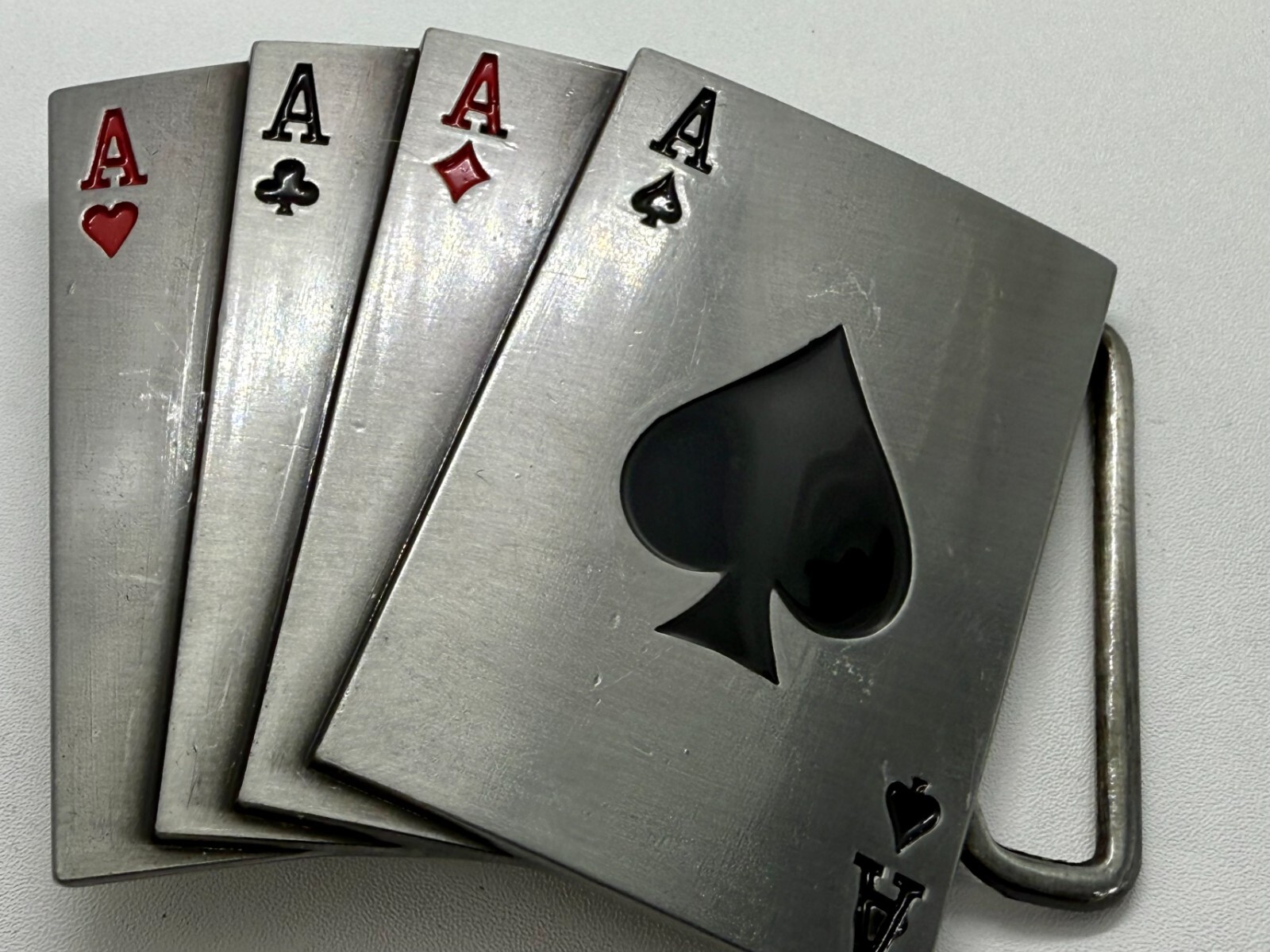 Poker Hand Four Aces – New Cutout Vegas Vibe Gambling Hand Belt Buckle