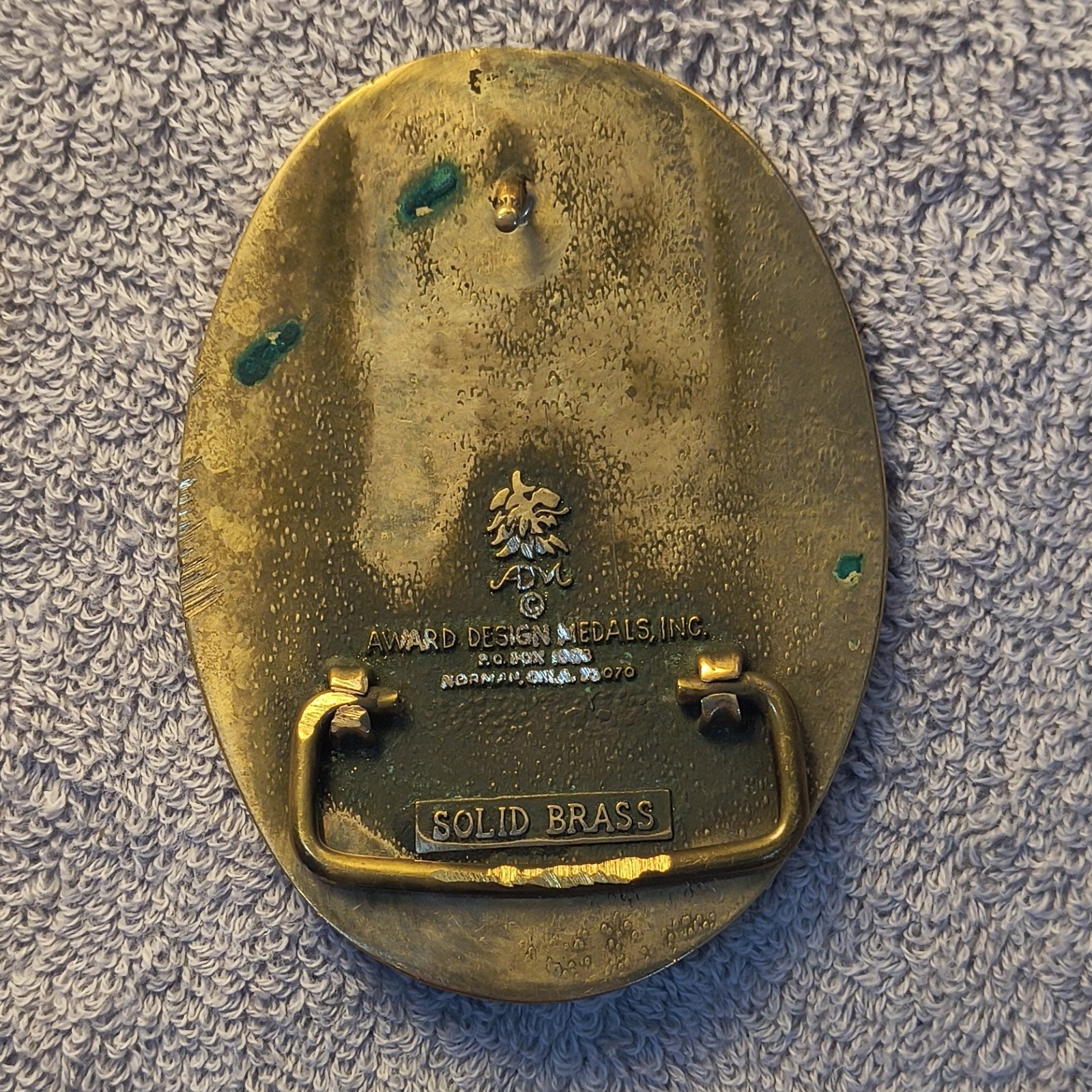 Vintage Tennessee Solid Brass Oval Western Belt Buckle 1.5in Awards Design Medal