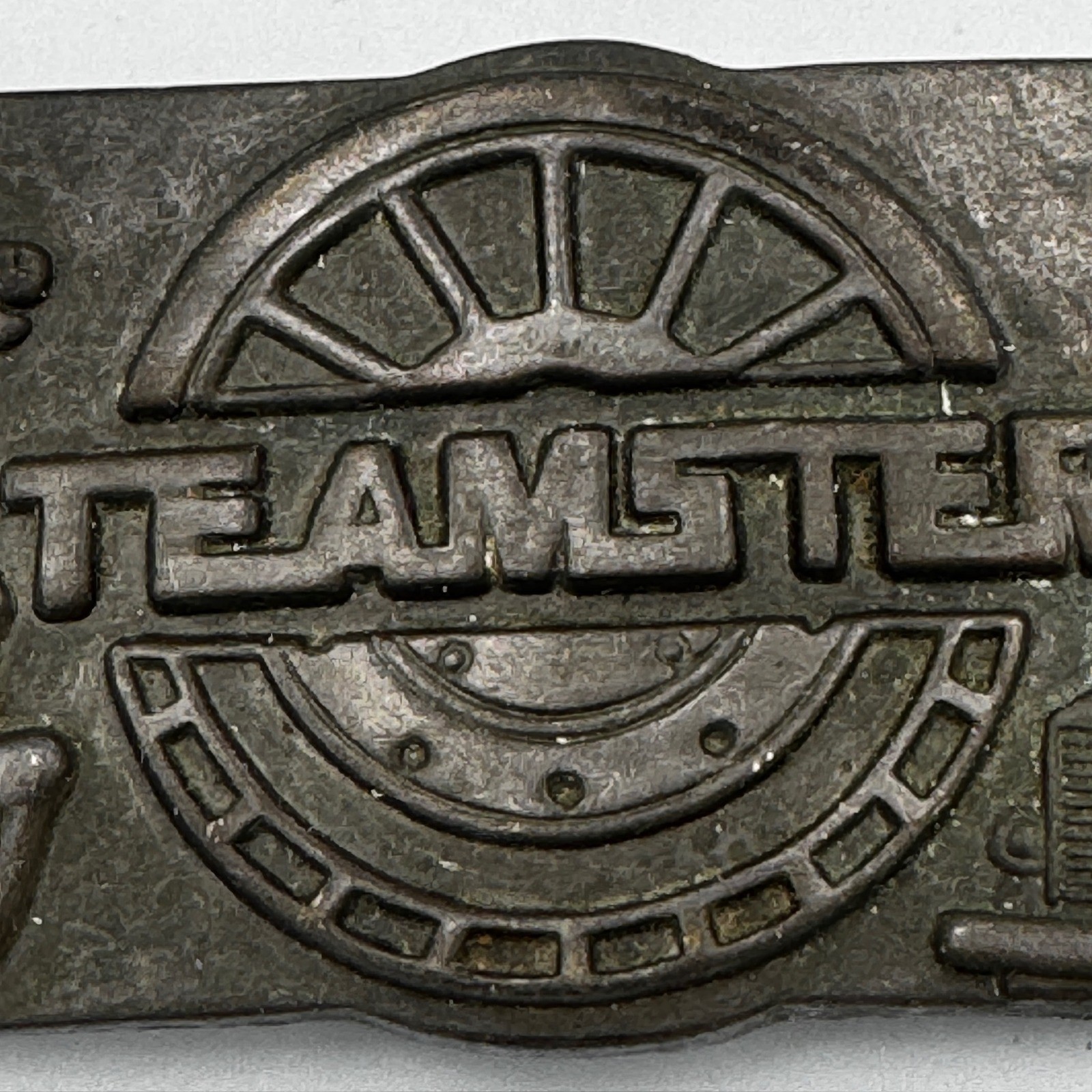Vintage Teamster Belt Buckle Trucking Union Horse Semi Truck Metal Americana