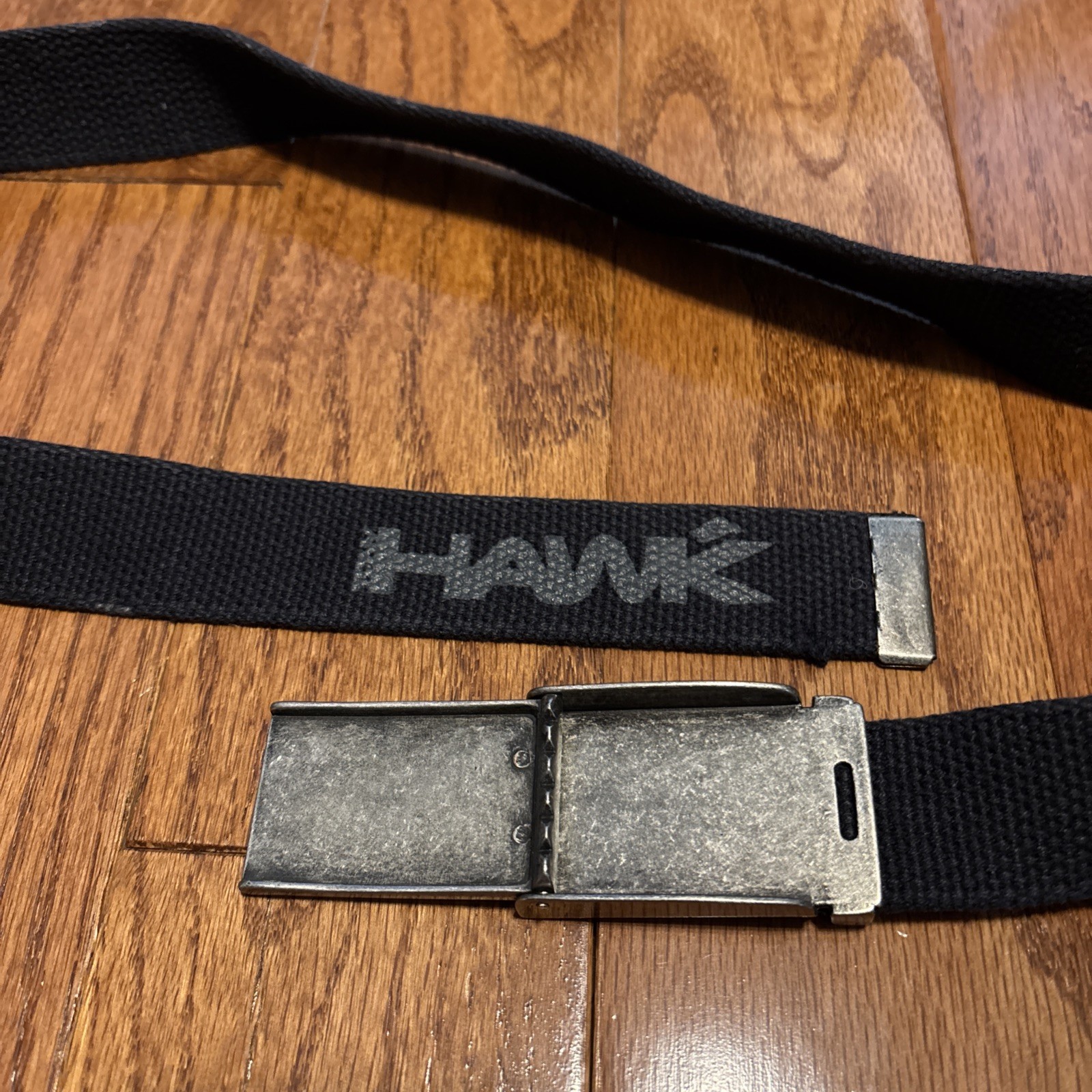 Vintage Tony Hawk Black 36&Prime; Web Belt Metal Buckle Red Hawk Skateboarding
