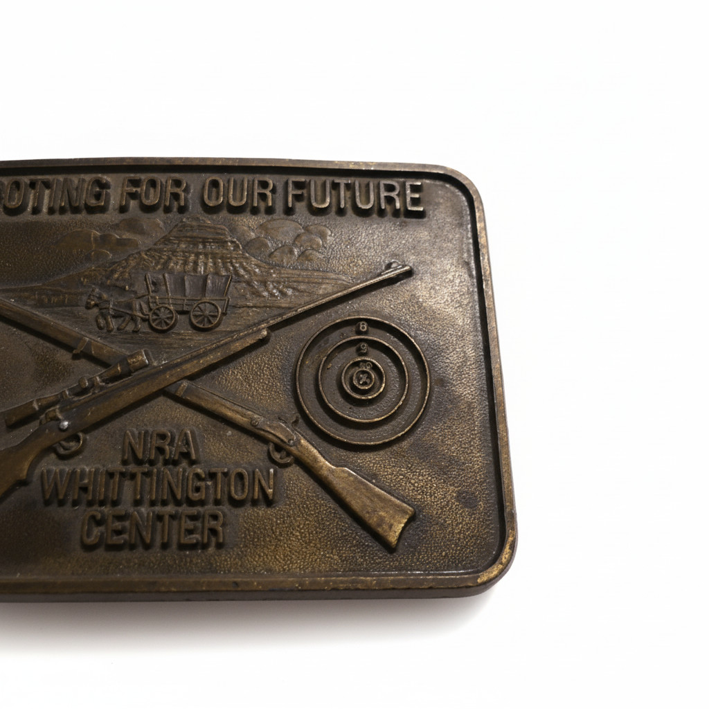 NRA Whittington Center Bronze Belt Buckle Shooting National Rifle Association