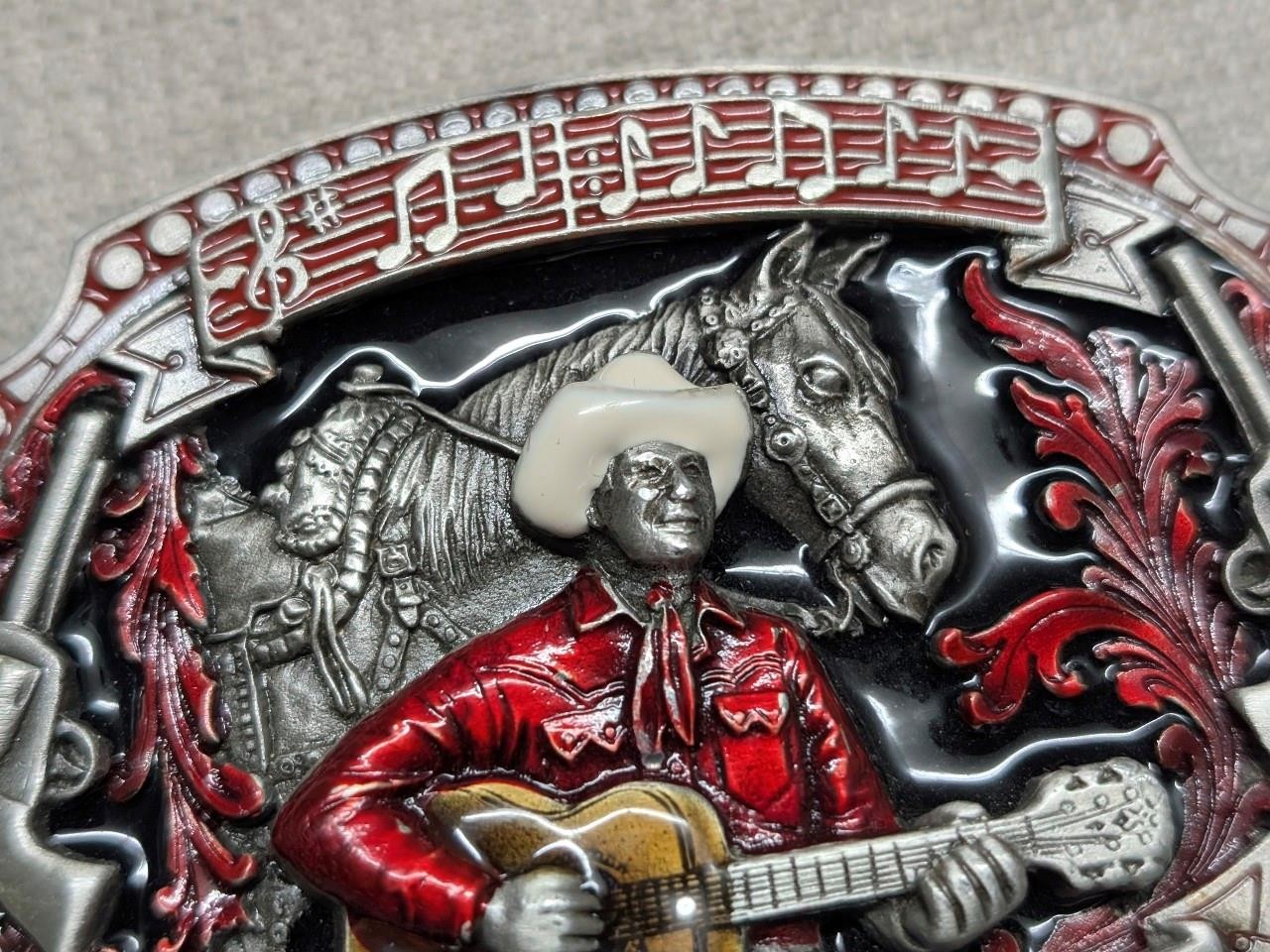 vintage GENE AUTRY belt buckle COUNTRY MUSIC heavy pewter WESTERN cowboy