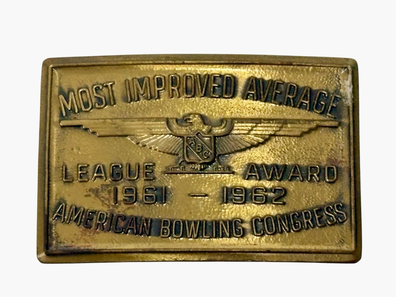 American Bowling Congress Belt Buckle Most Improved Average League Award 1961