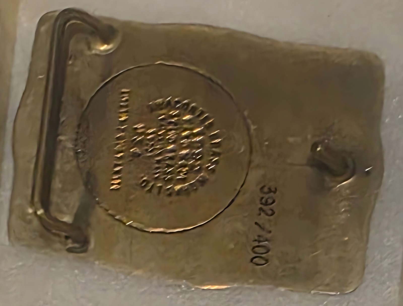 Vintage 1992 Metal Belt Buckle, Solid Brass, Gallipolis Locks & Dam, Canal