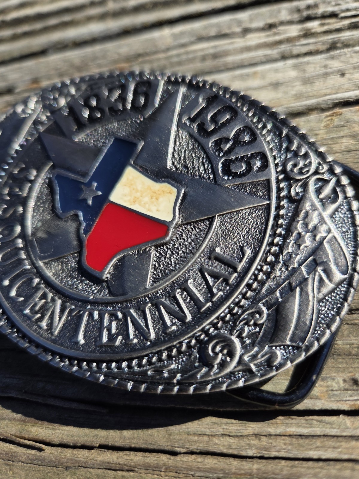 Vintage TL&B Brass Texas Sesquicentennial 1836-1986 Metal Belt Numbered 1508