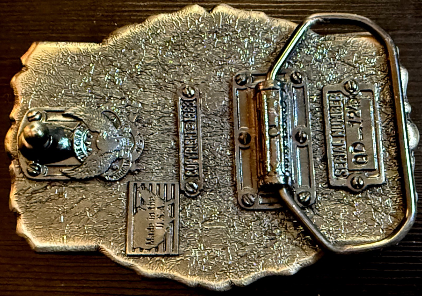 1983 Great American Buckle Co Pewter Black Enamel Bald Eagle Belt Buckle- in box