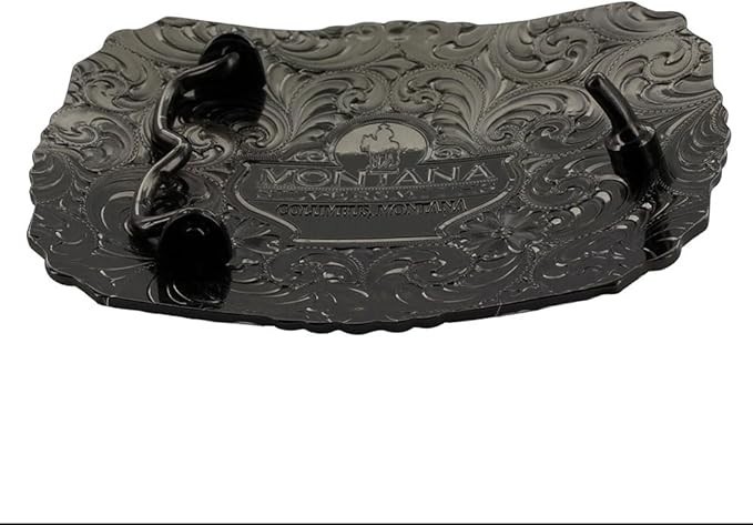 Montana Silversmiths Gunmetal Cameo Filigree with Christian Cowboy Buckle