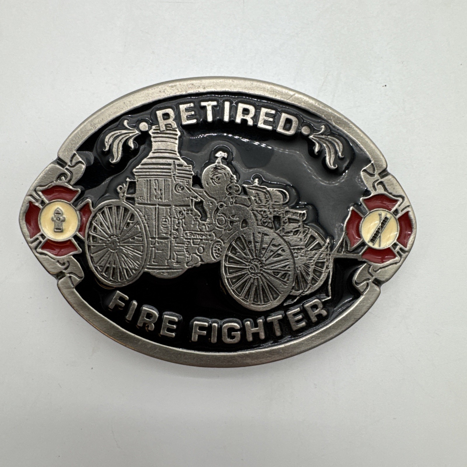 Retired Fire Fighter American Hero Enamel Metal Belt Buckle 2401