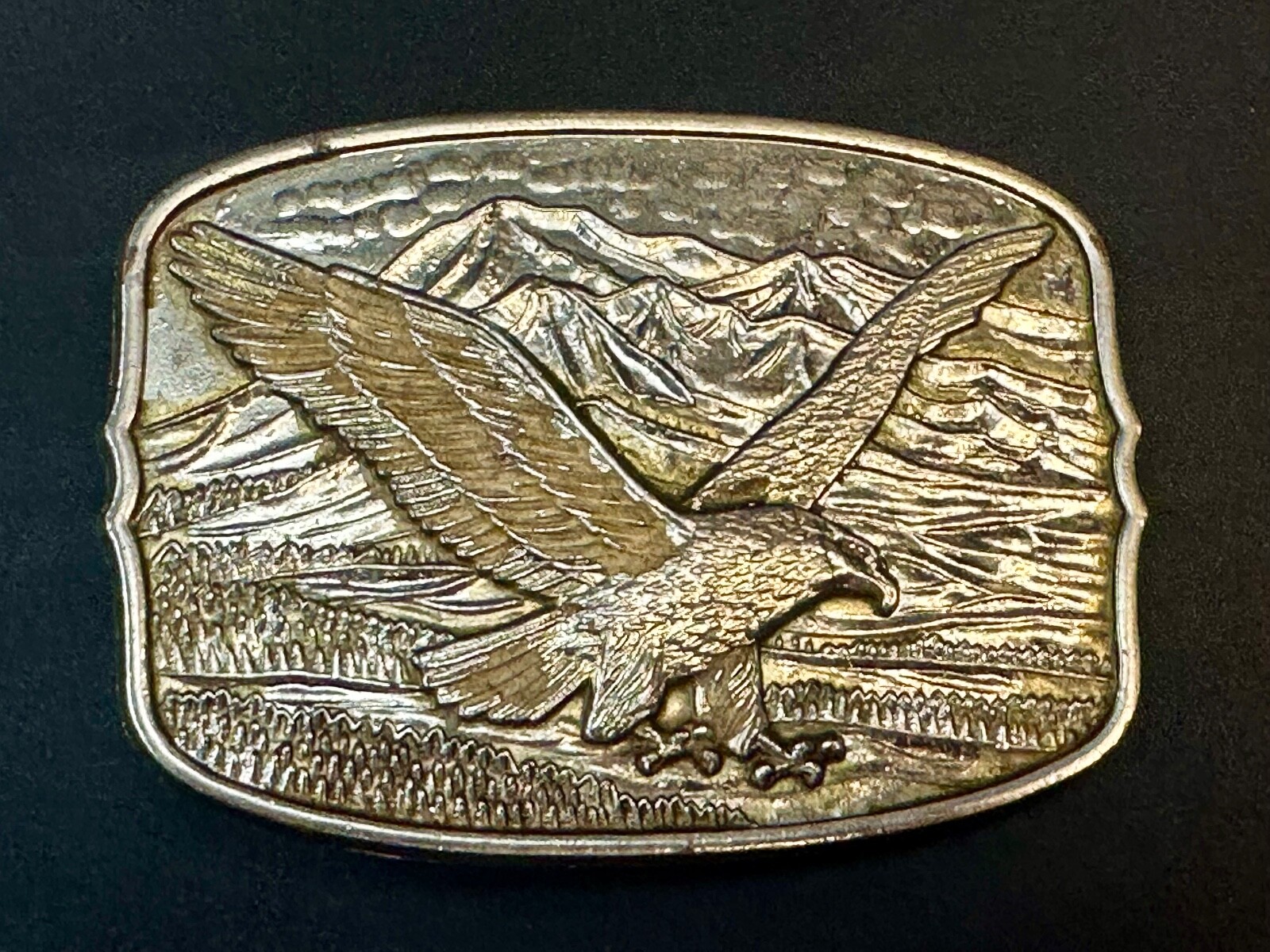 Patriotic Majestic American Bald Eagle Flying High Vintage Numbered Belt Buckle