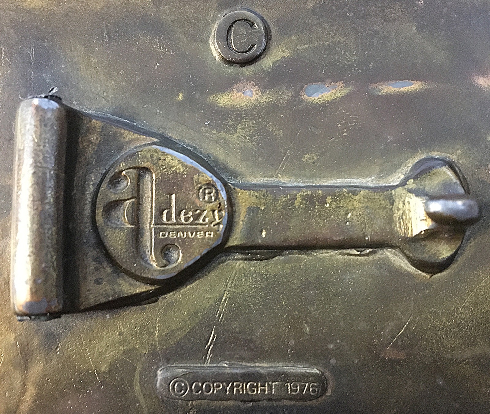 AJ Dezy Denver 1976 Ford Trucks Belt Buckle Brass Vintage