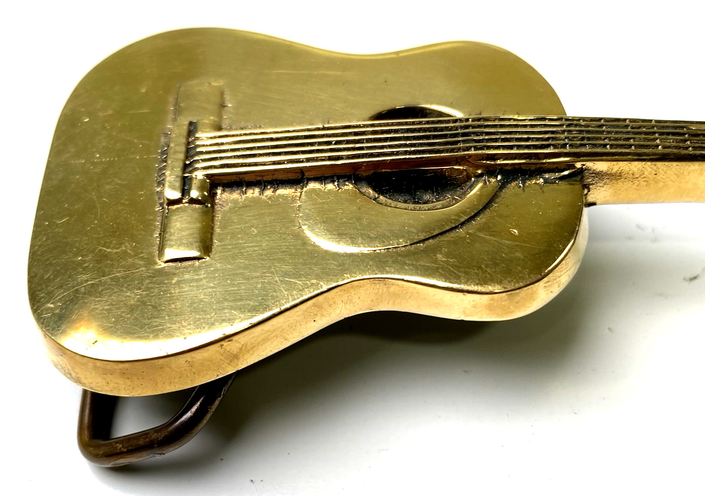 Vintage 1978, Solid Brass, Baron Belt Buckle Country Western Guitar, Free Ship