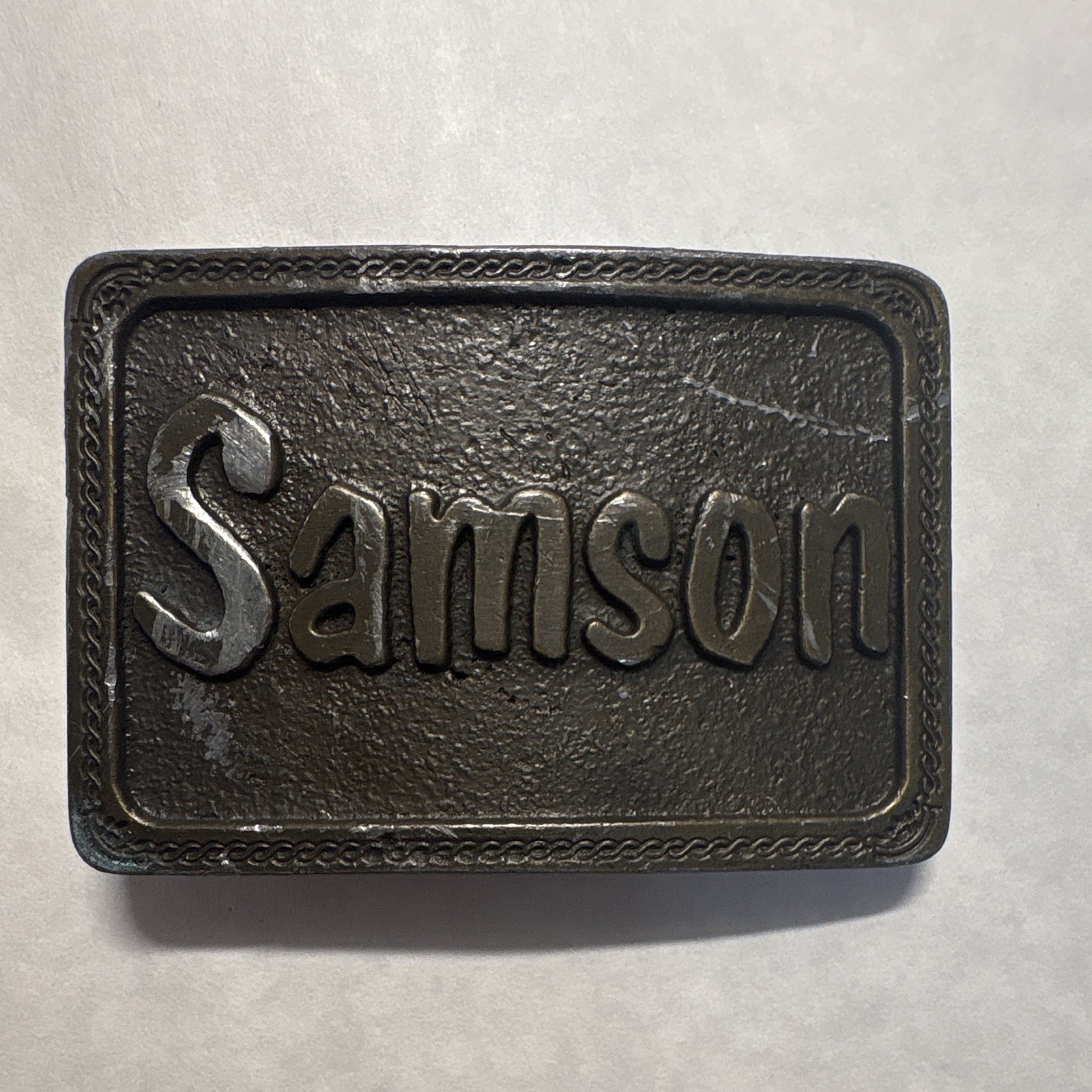 Lot of 2 Men’s Western Metal Belt Buckles Samson Rectangular Fits 1.5 in