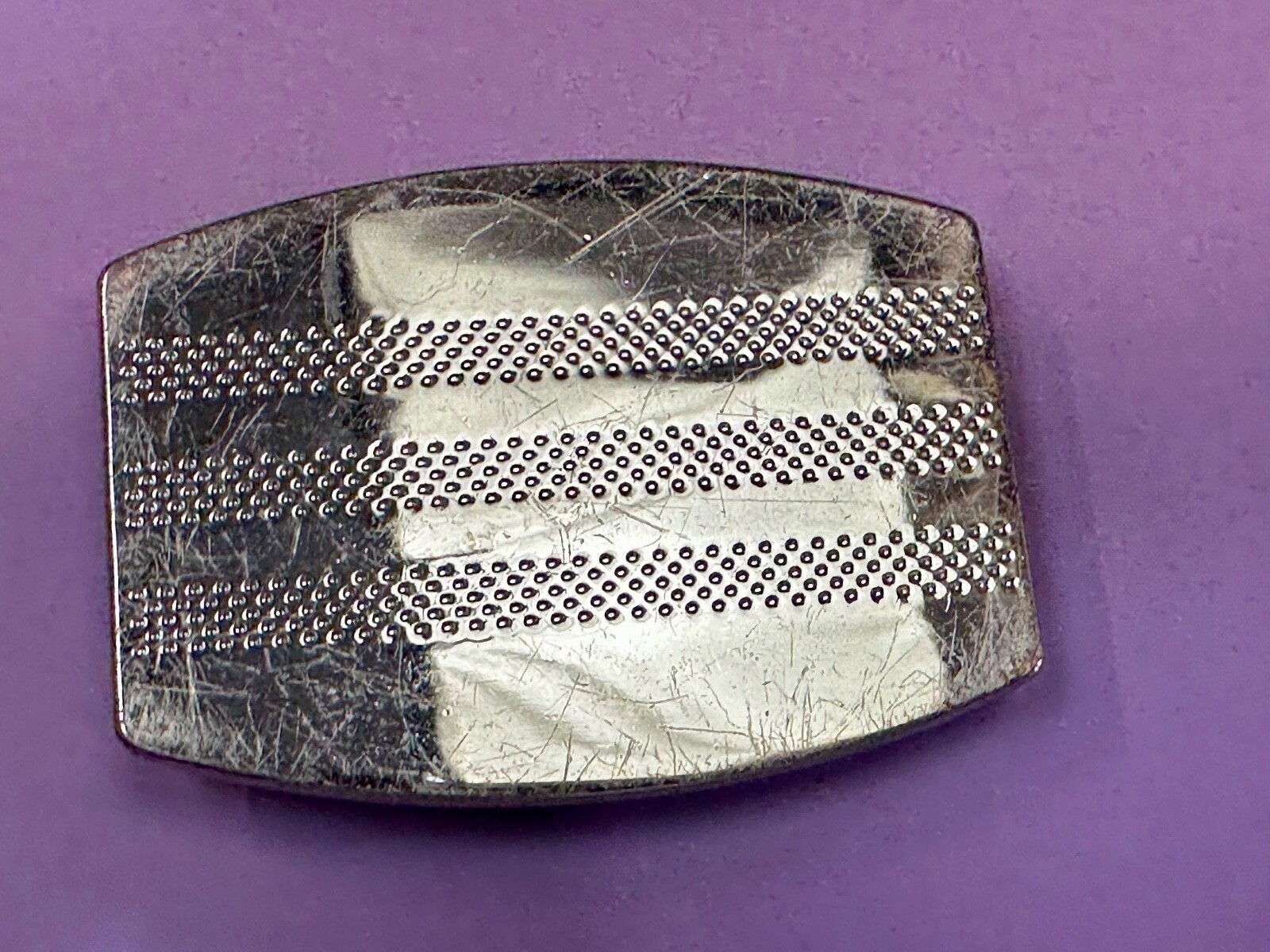Adidas Silver Colored Striped Golf Sports Trophy Style Vintage Belt Buckle