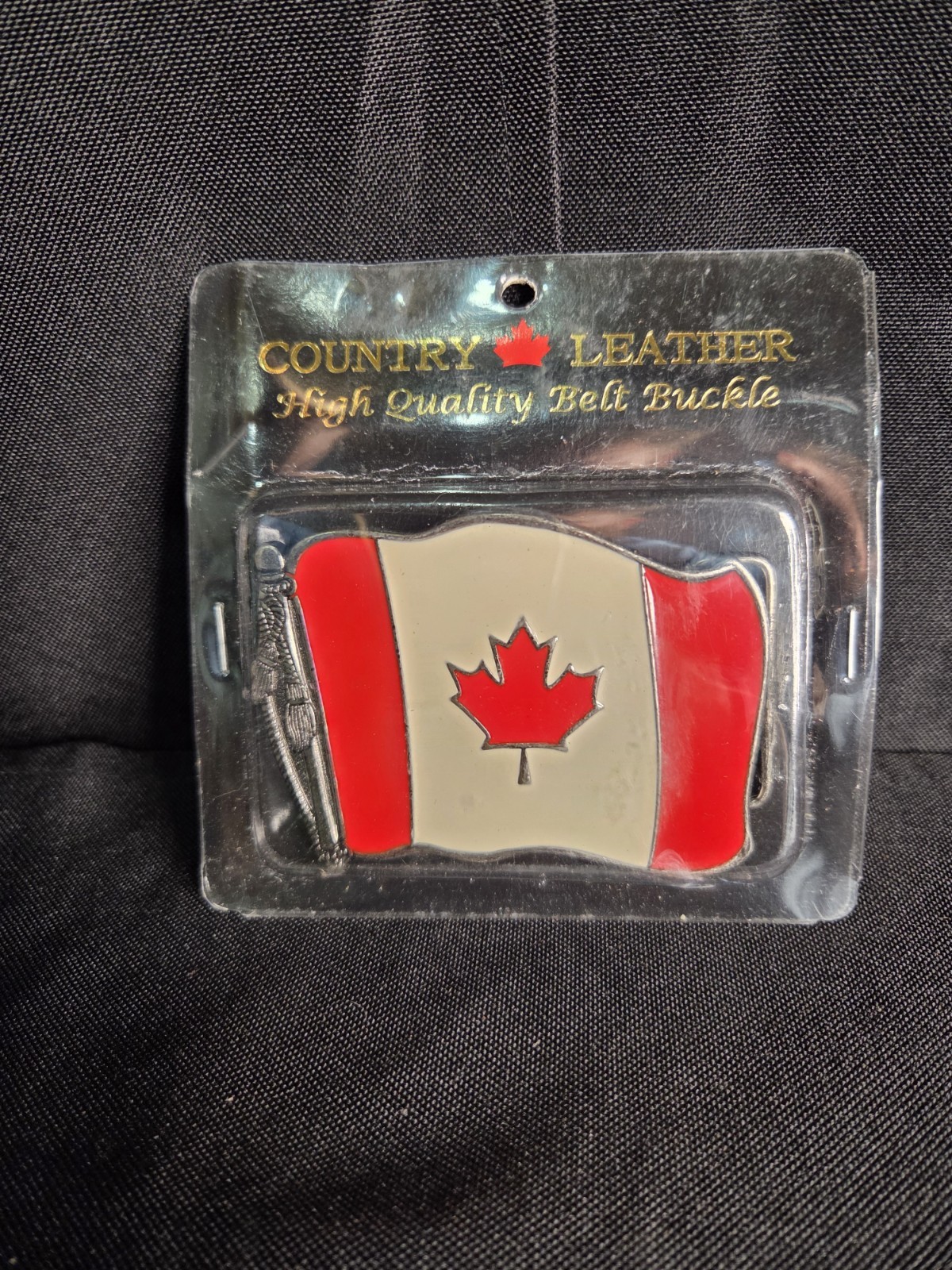 Waving Canadian Flag Belt Buckle BY COUNTRY LEATHER – High Quality- Brand New