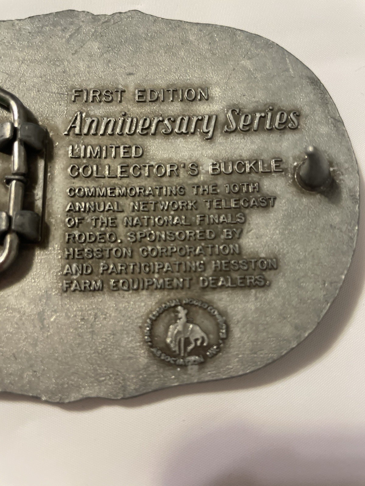 National Finals Rodeo Hesston 25th Anniversary NFR Adult Buckle VTG 1983