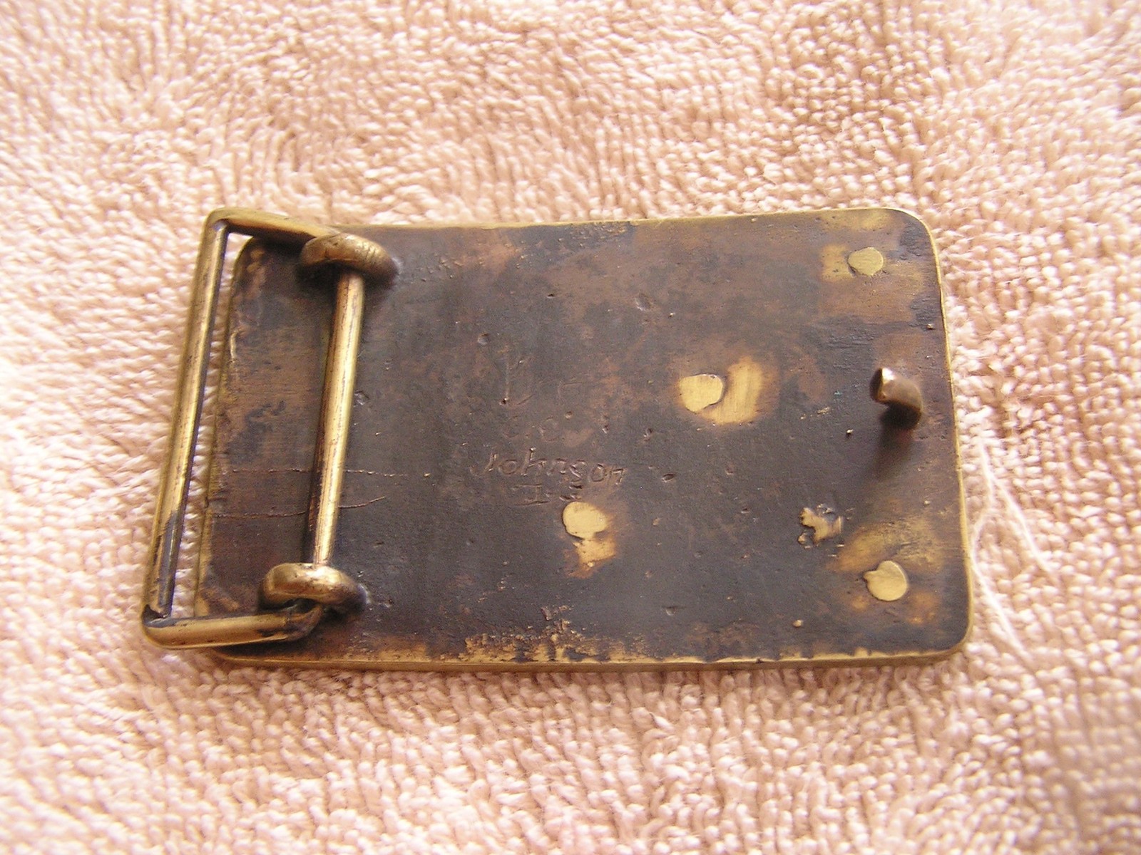 Vintage Johnson Inlay Belt Buckle David