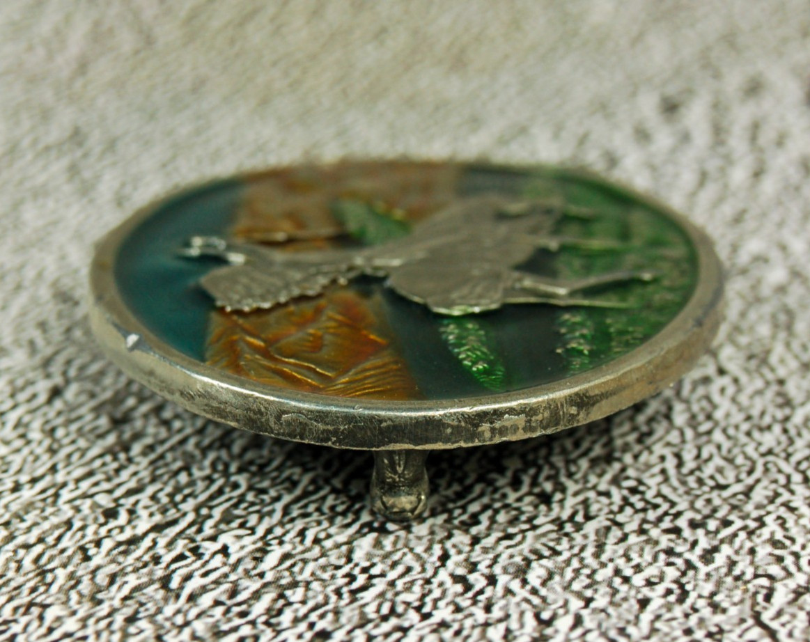 Bergamot Brass vintage Chief Joseph enamel on metal western belt buckle