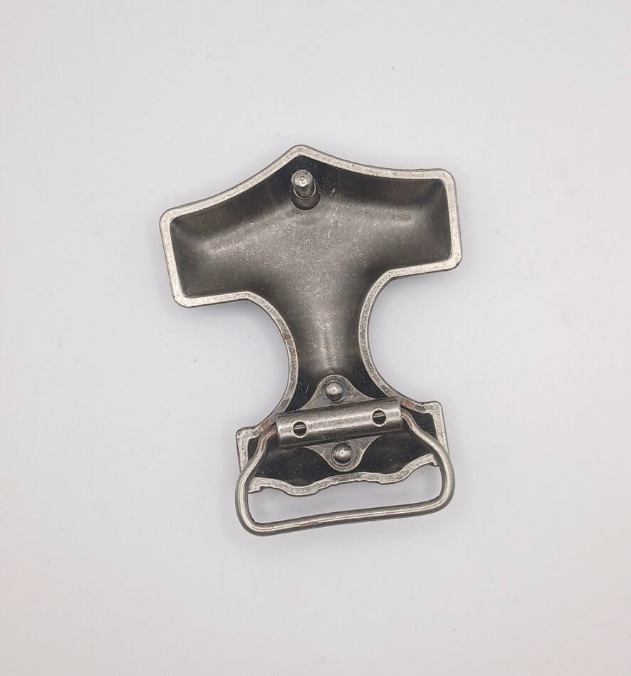 Viking Thor&rsquo;s Hammer Mjolnir Belt Buckle Silver Tone Norse Mythology Accessory