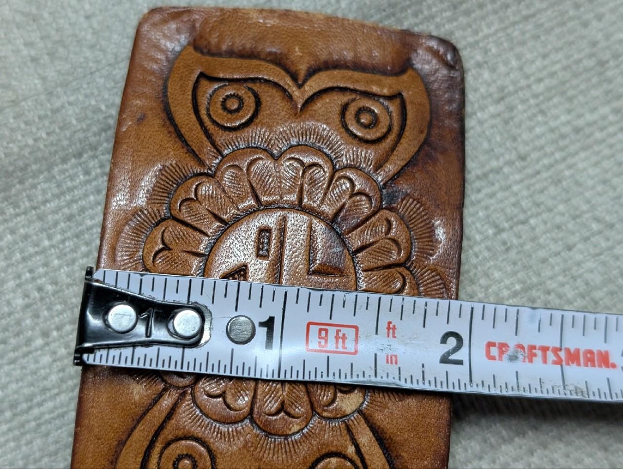 vintage TOOLED belt buckle NATIVE AMERICAN INDIAN leather SOUTHWESTERN navajo