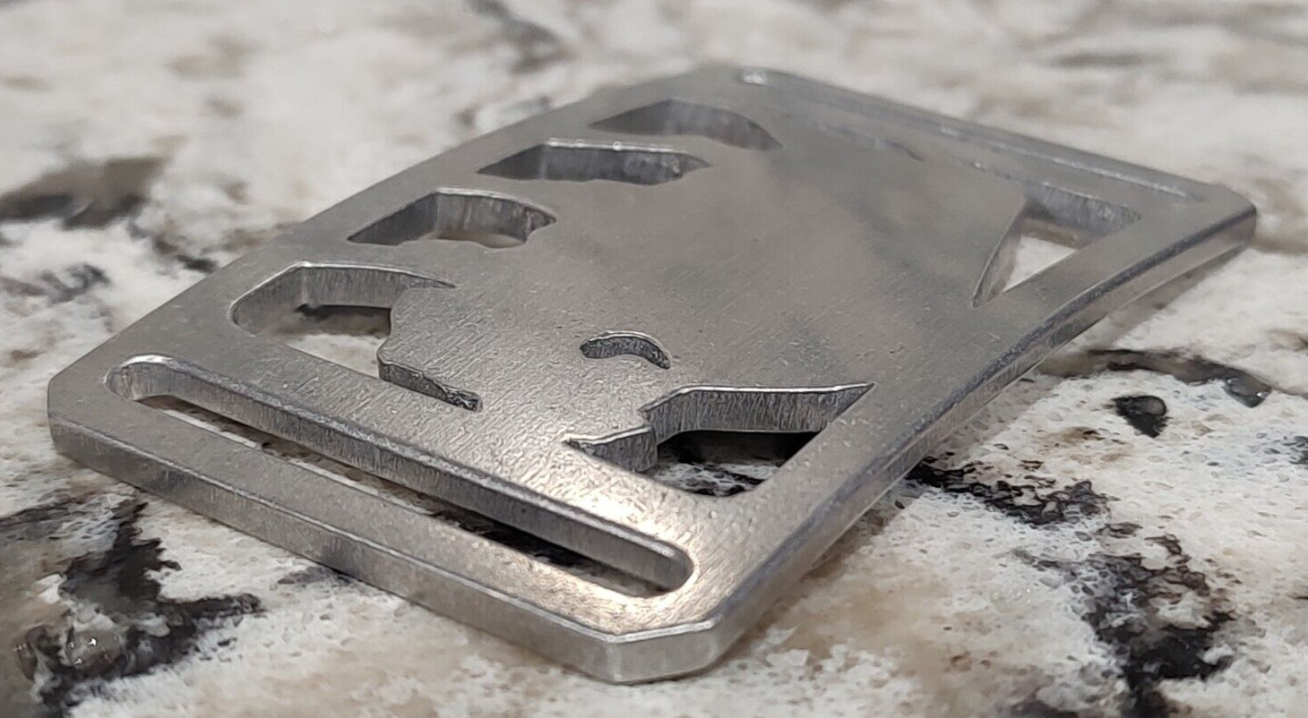 GRIP6 BELT BUCKLE – BUFFALO – RAW ALUMINIUM – 1.5 INCH WIDE