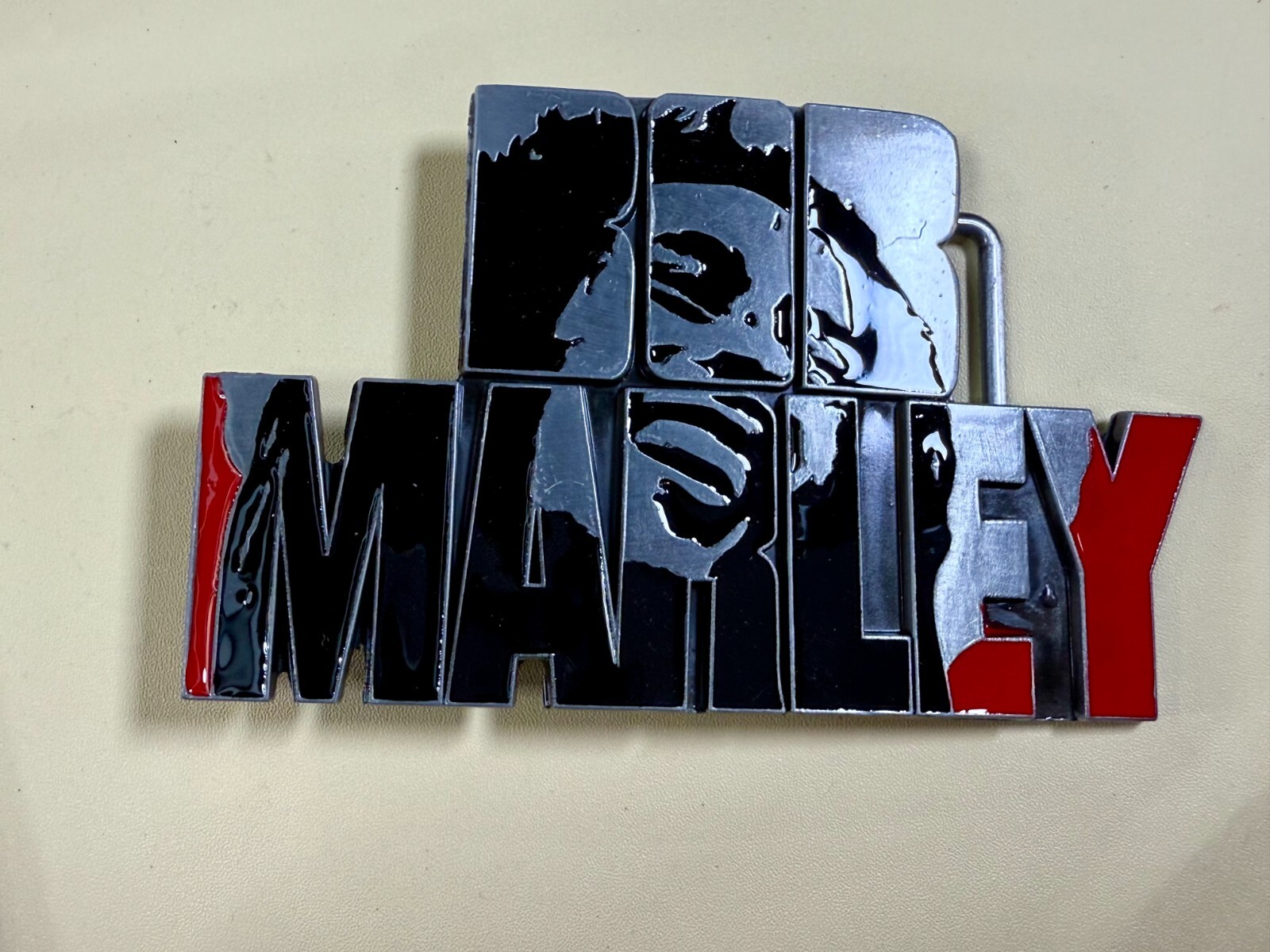 BOB MARLEY Block Letters Jamaica Iconic Reggae Music Artist Reggae Belt Buckle