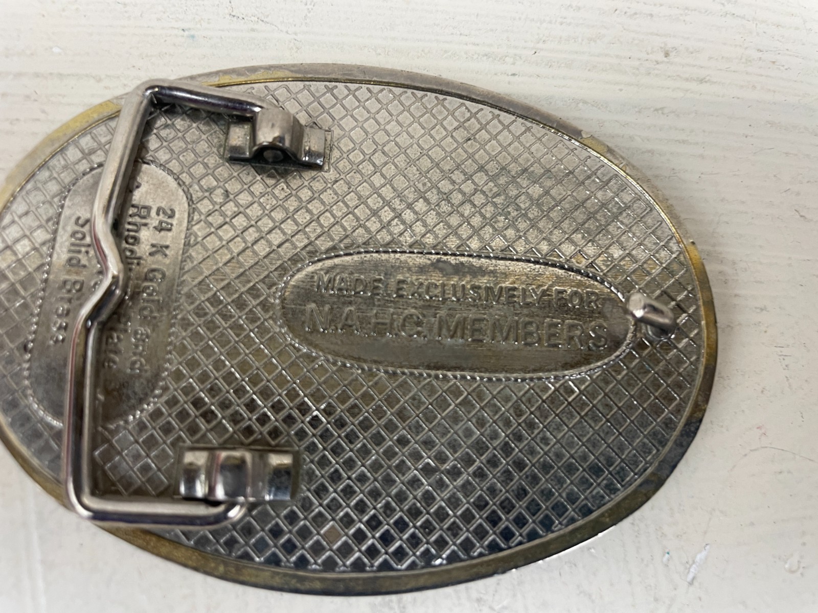 North American Hunting Club Wings of Gold Solid Brass Belt Buckle