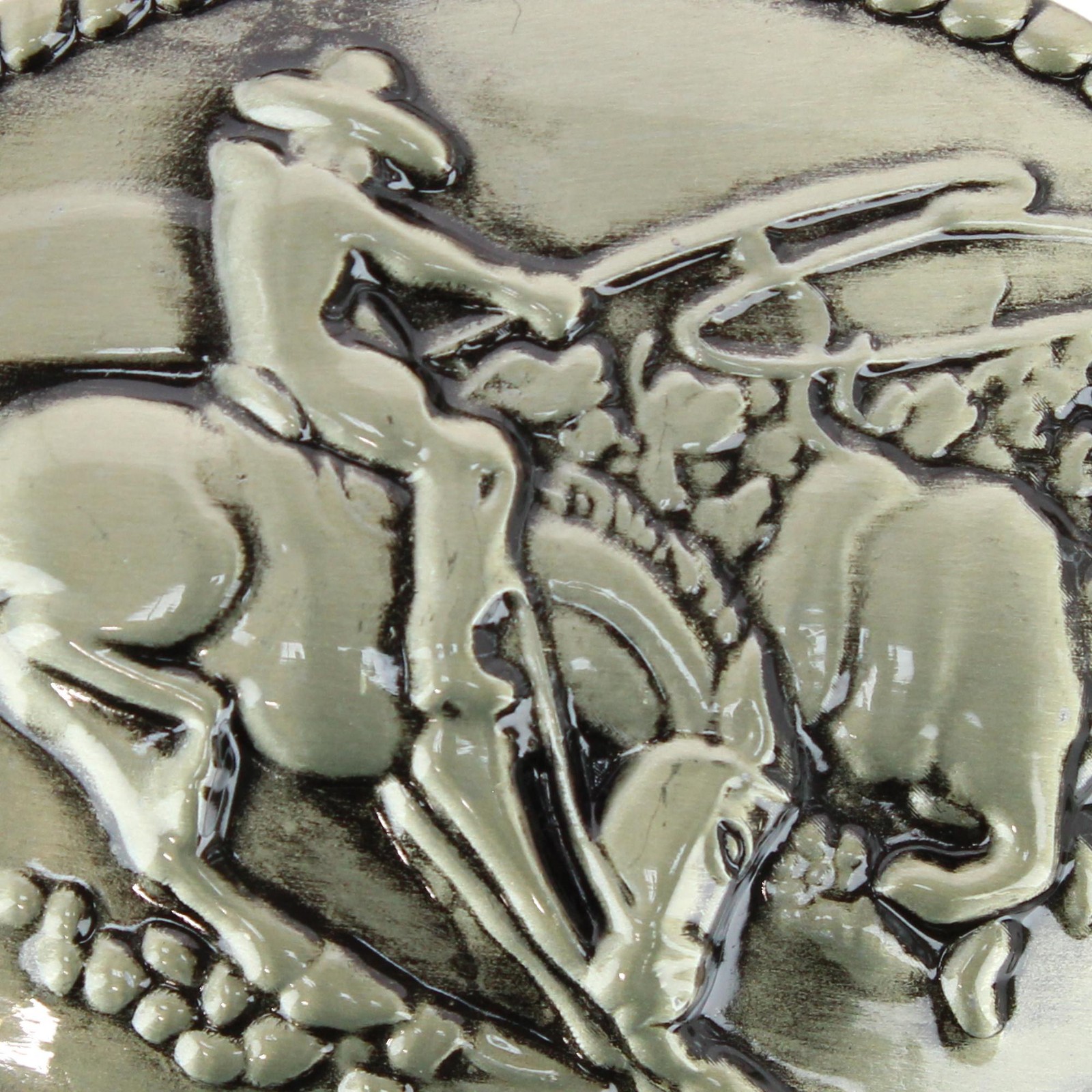 Wrangler Men&rsquo;s Roping Cowboy Belt Buckle Antique Brass Finish