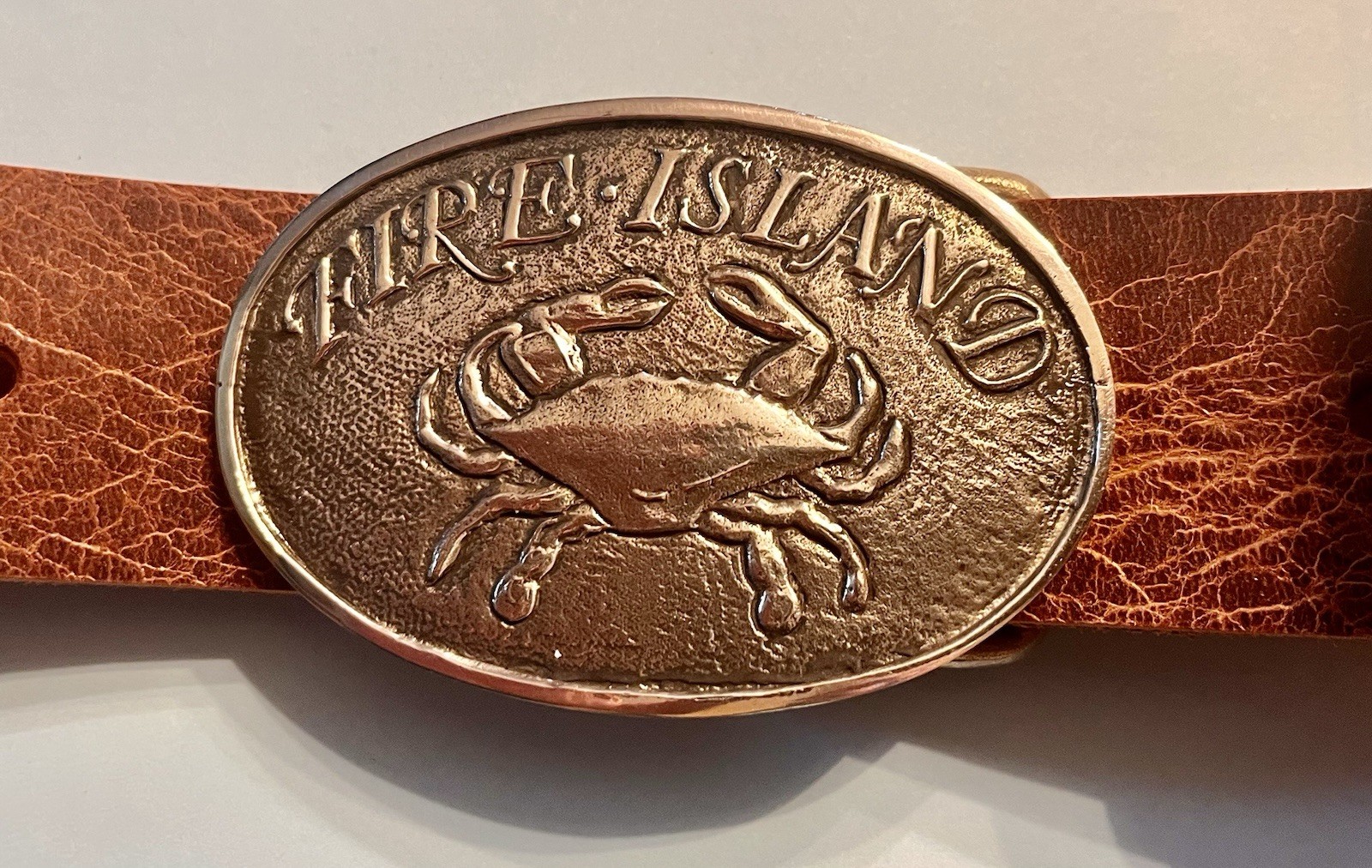 Fire Island Blue Claw Crab Buckle, By Bonfe Leather.