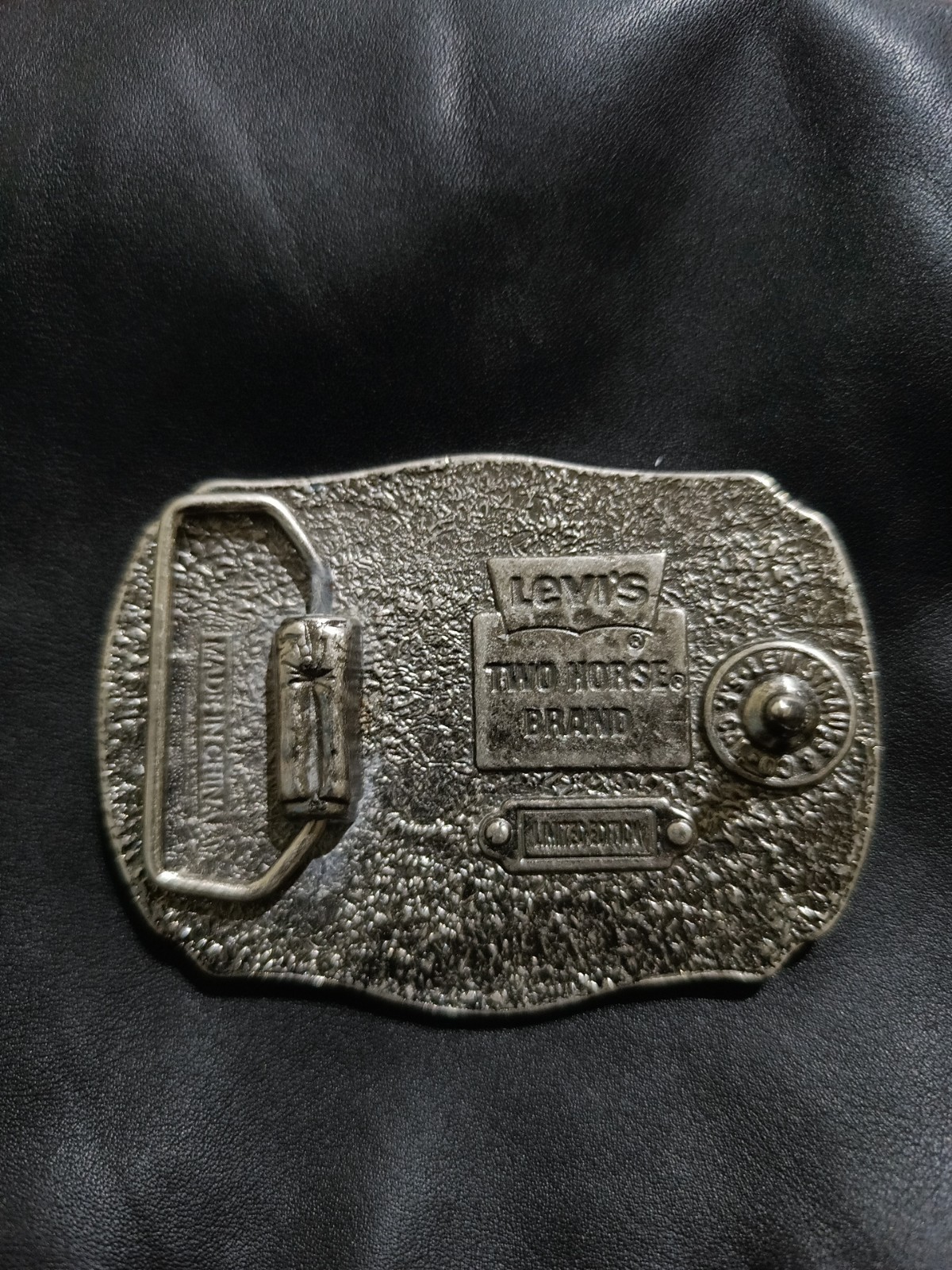 Vintage Levi Strauss & Co Original Riveted Belt Buckle NICE Two Horse Brand