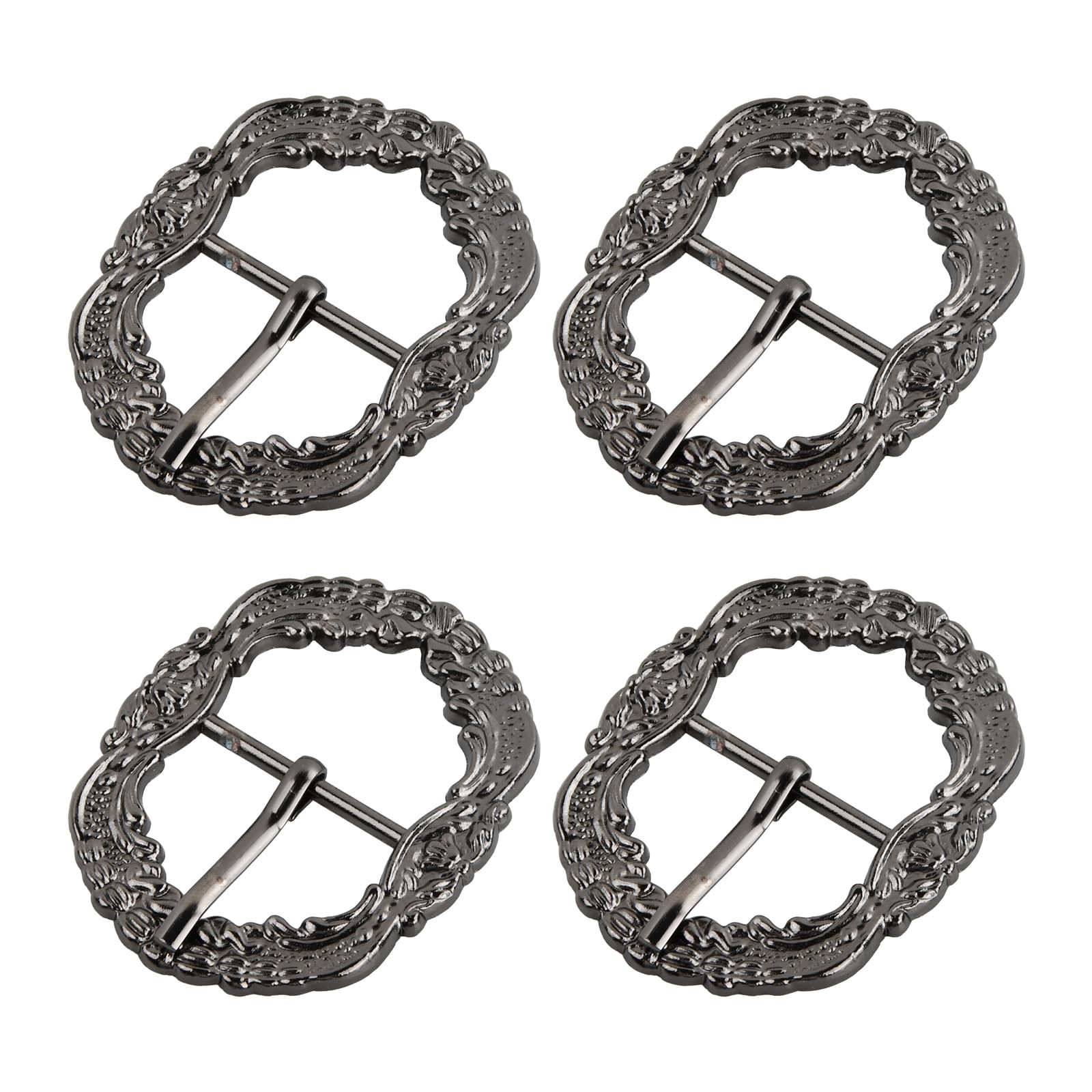 4 Piece Costume Belt Buckles Set for Men Women, Diameter 30mm Retr…