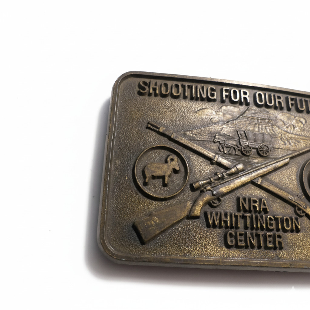 NRA Whittington Center Bronze Belt Buckle Shooting National Rifle Association