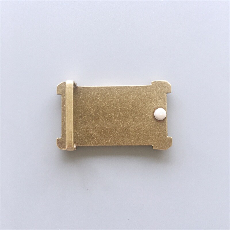 Feather Sun Rectangle Solid Brass Metal Western Belt Buckle