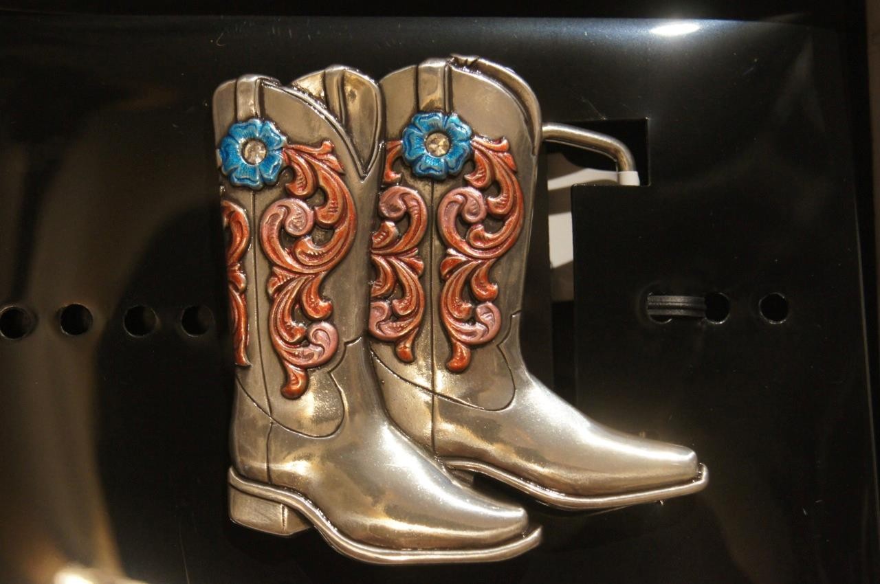 Blazin Roxx Belt Buckle Cowgirl Boots Silver tone 37937