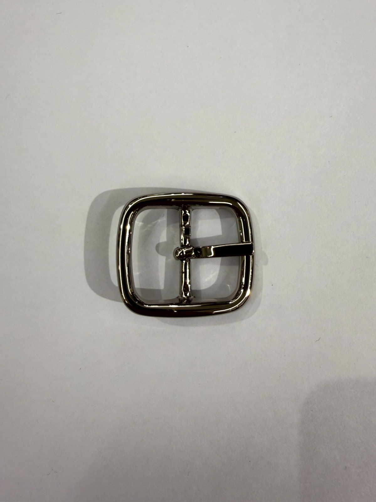 Solid Brass Polished Nickel Center Bar Belt Buckle Made in Italy Fits 1.10&Prime; Belt