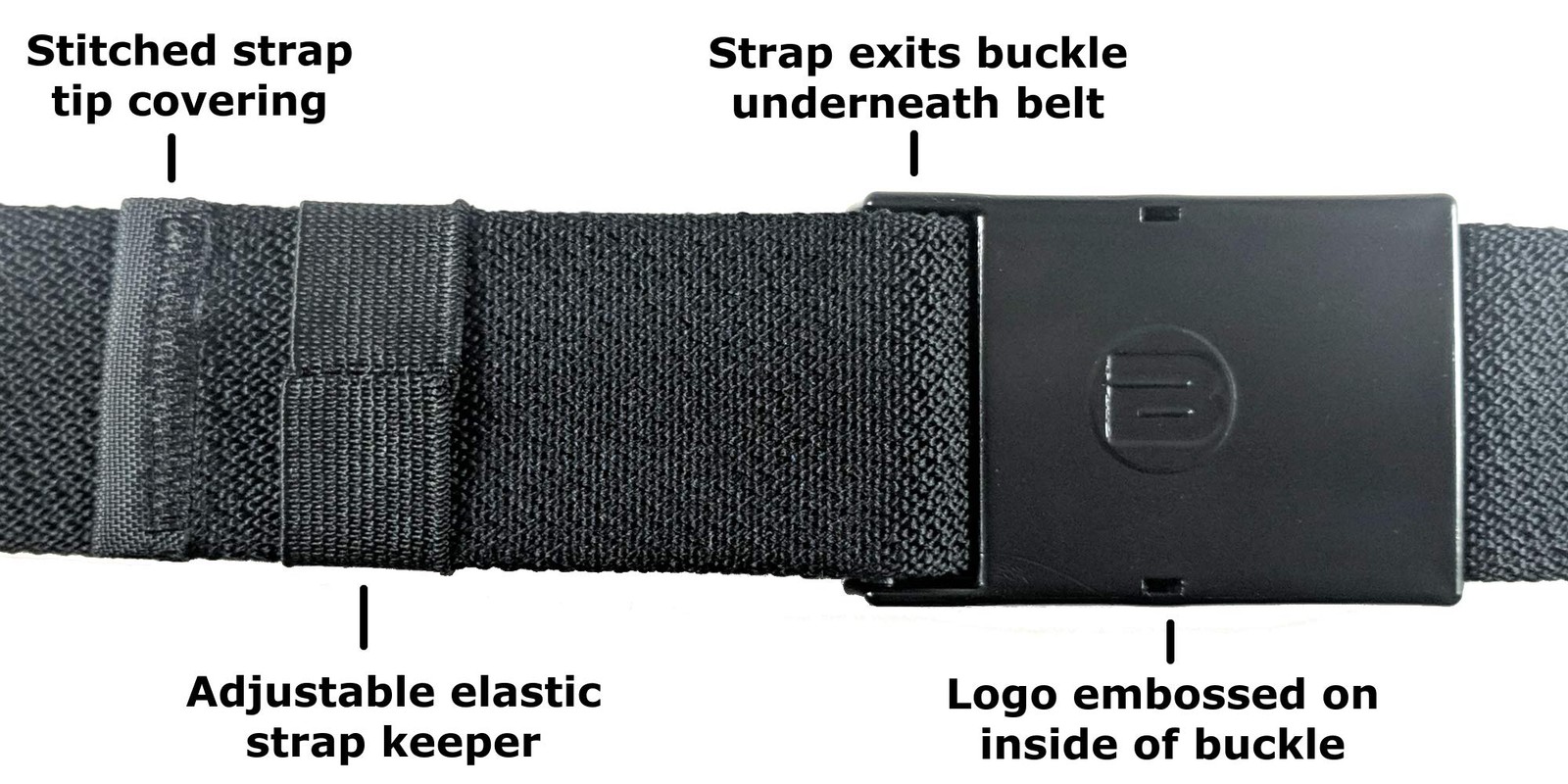 BESTA Men&rsquo;s Elastic Belt with Adjustable Buckle that Hides XX-Large, Black