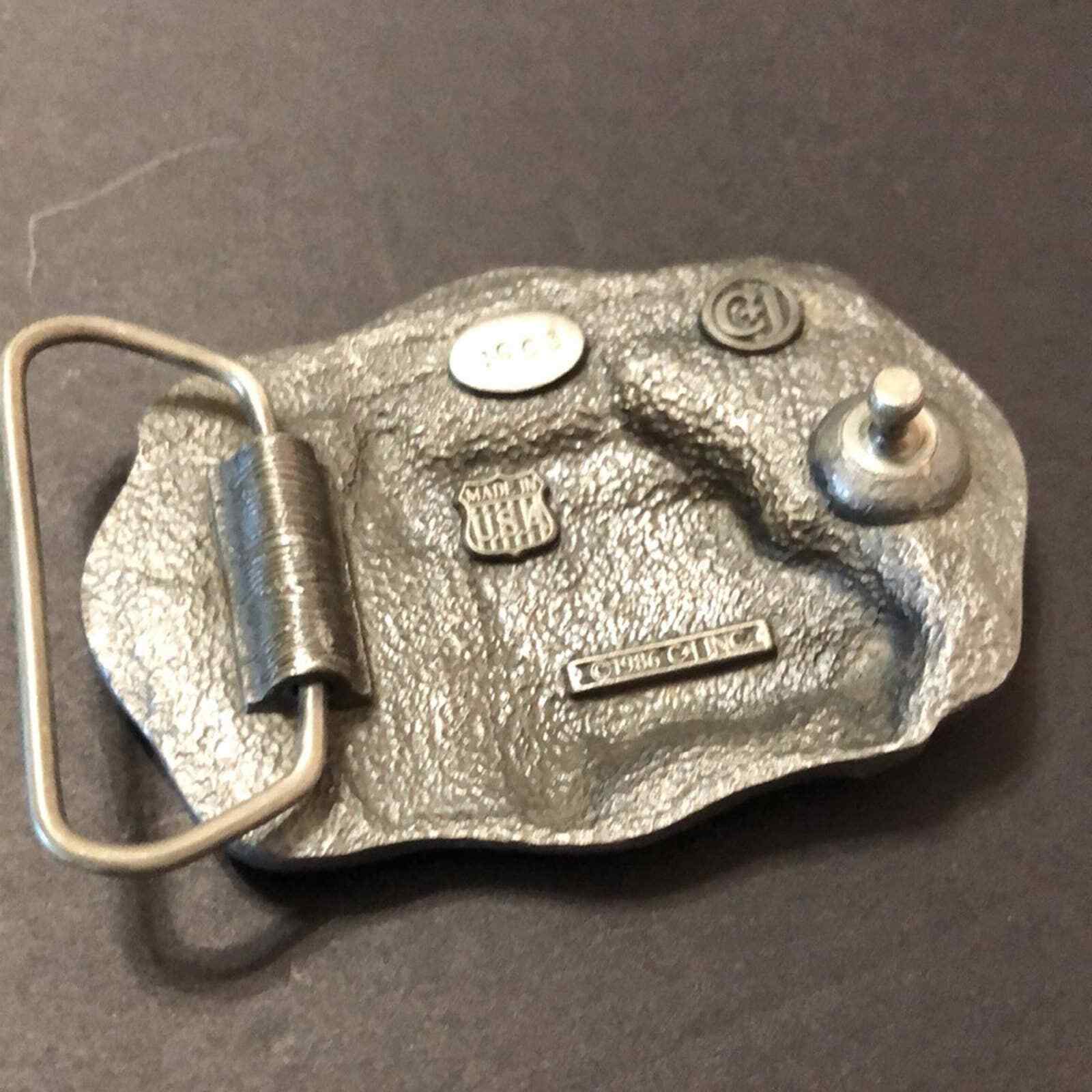 Vintage VTG America’s Goods Move By Truck Trucking Pewter Tone 3D Belt Buckle