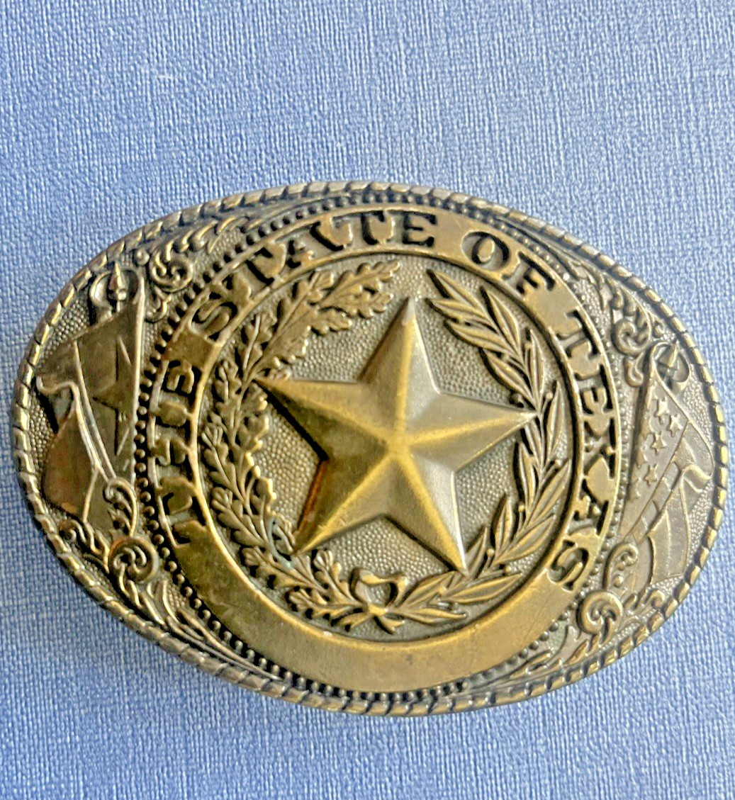 Vintage « The State Of Texas » The Great American Buckle Co. Belt