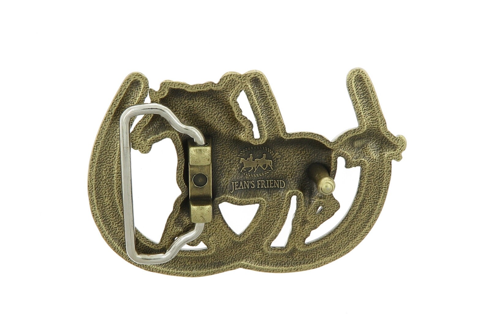 Horse Horshoes Cowboy Western Bronze Plated Belt Buckle