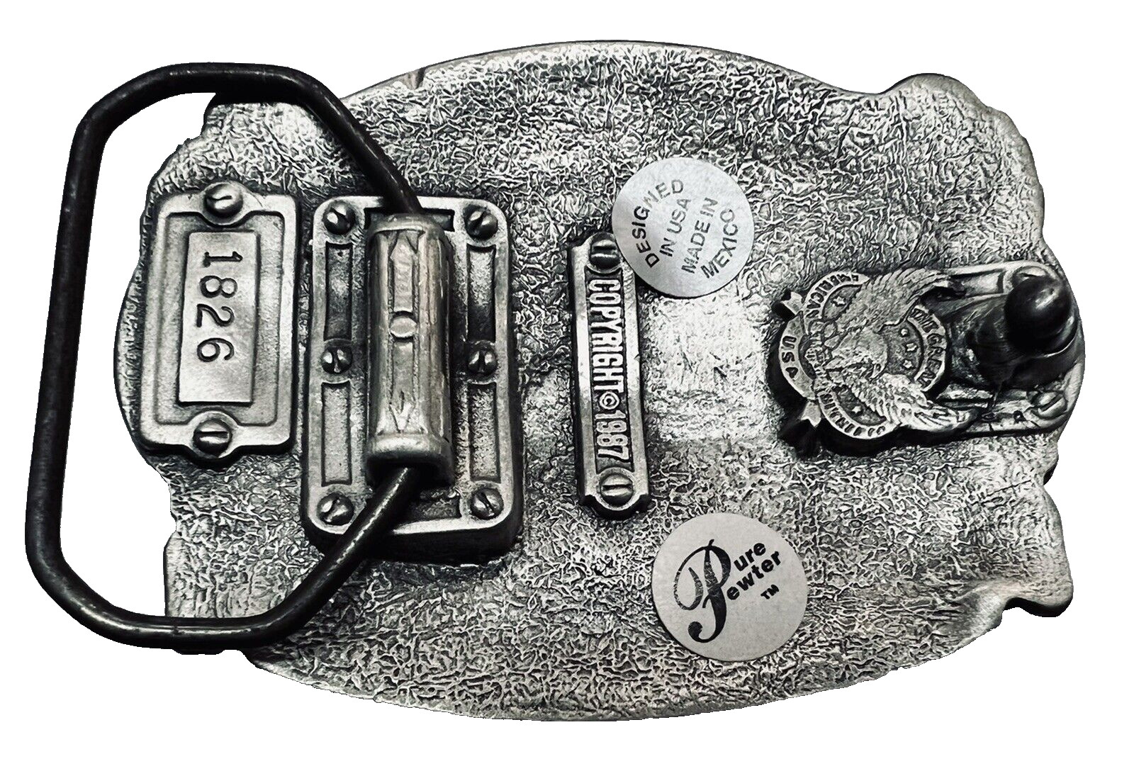 US Army buckle. Made In USA(3”-”2 1/2” )Fit for 1-1/2” Wider belt, Solid Pewter